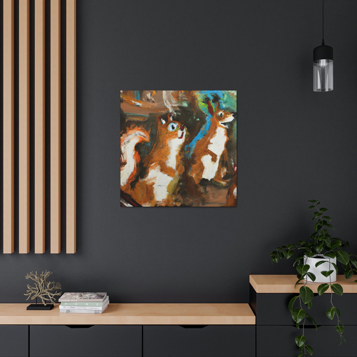 "Squirrels on Abstract" - Canvas