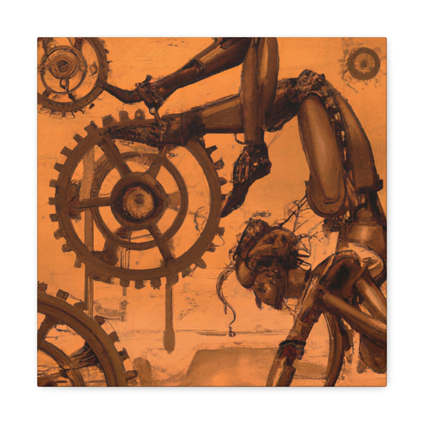 "Yoga In Steampunk Age" - Canvas