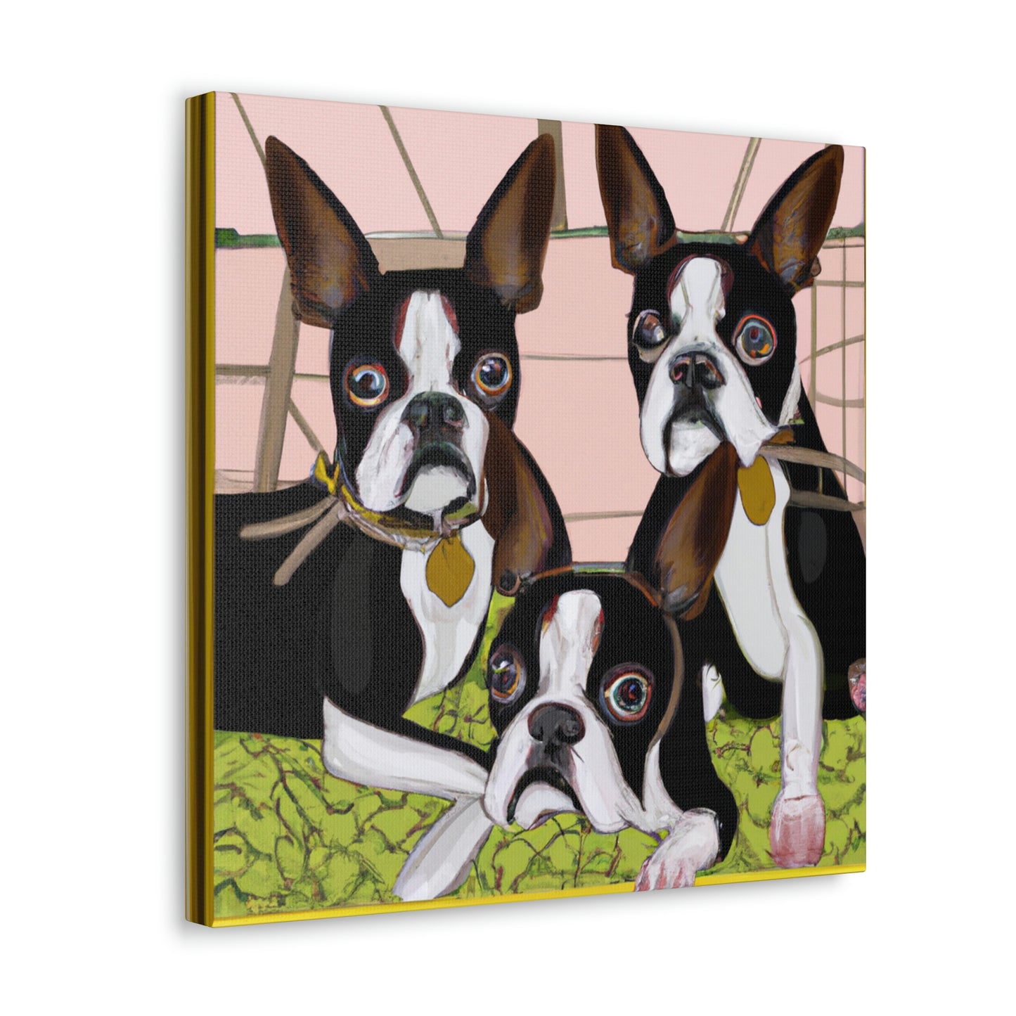 "Boston Terrier Reflection Shine" - Canvas