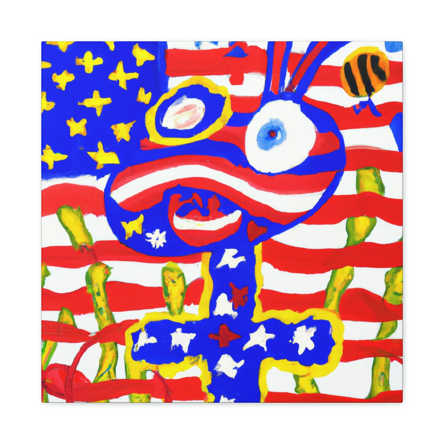 "Stars and Stripes Elegance" - Canvas