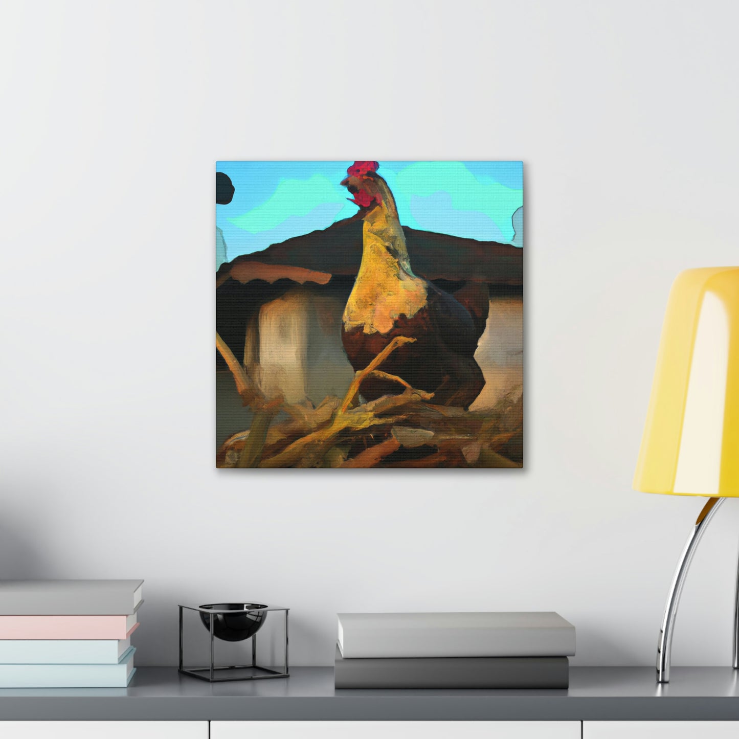 "Hen in Sunset Glow" - Canvas