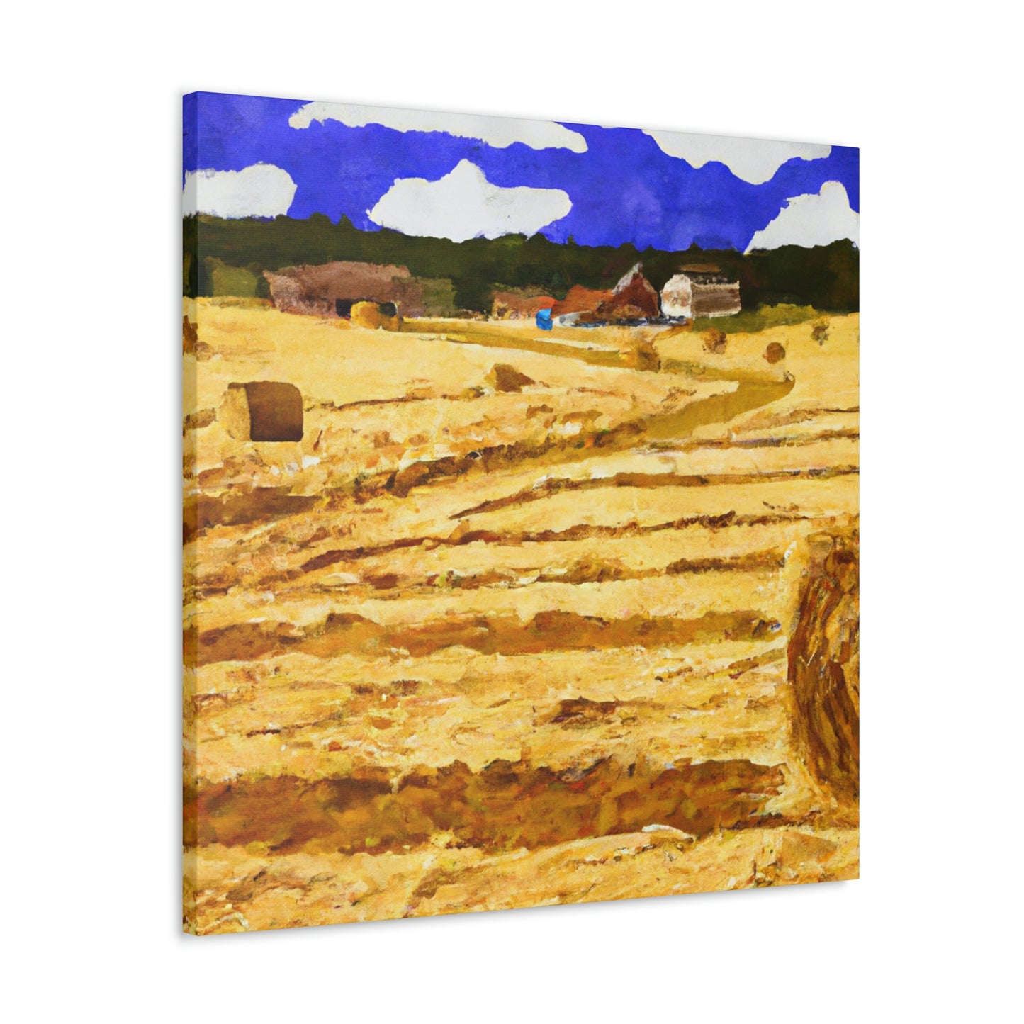 Hayfield by Moonlight - Canvas