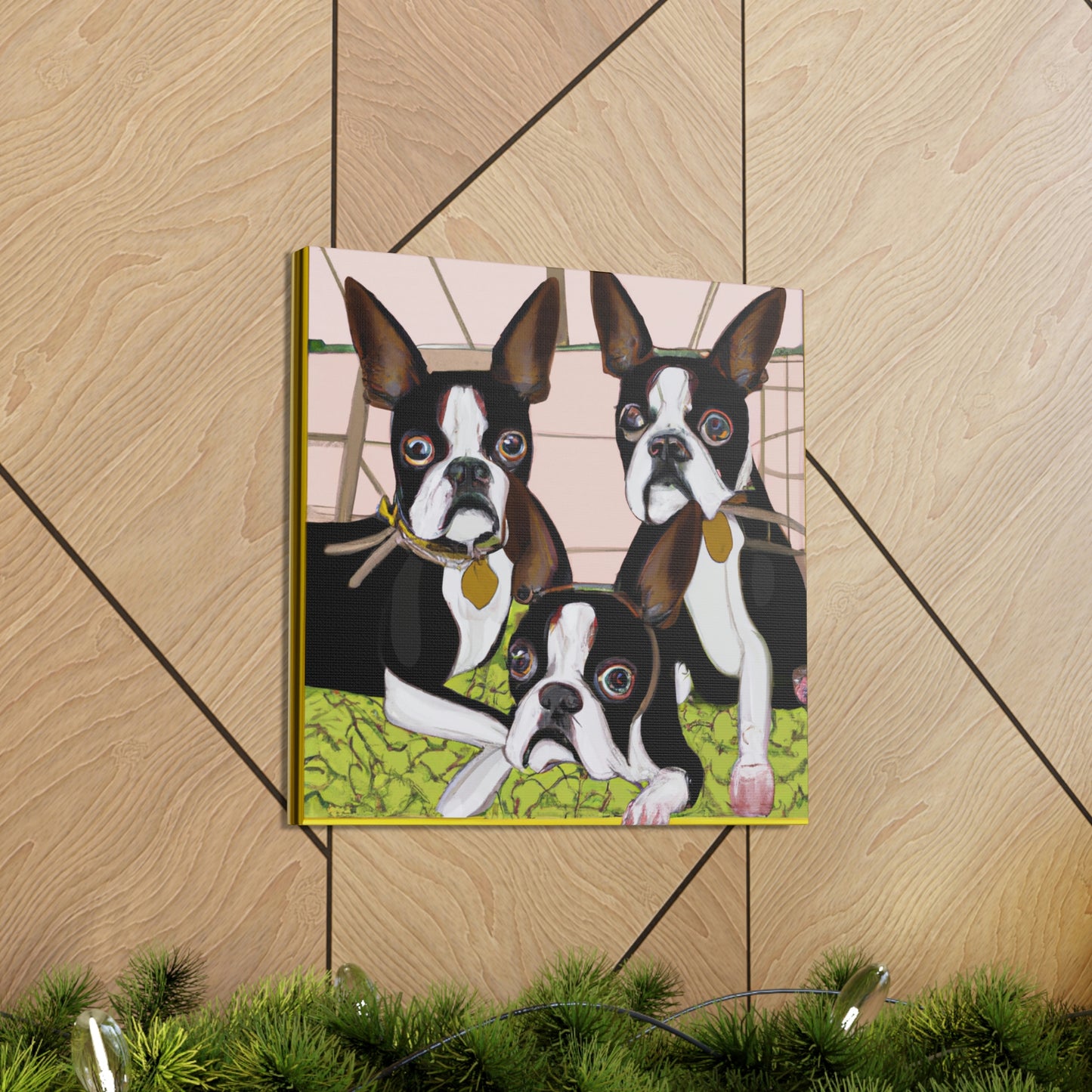 "Boston Terrier Reflection Shine" - Canvas