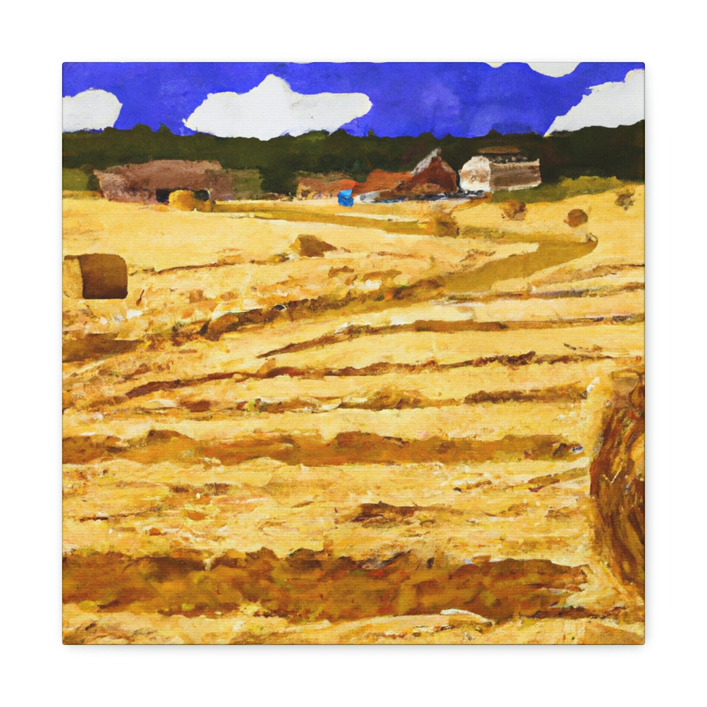 Hayfield by Moonlight - Canvas