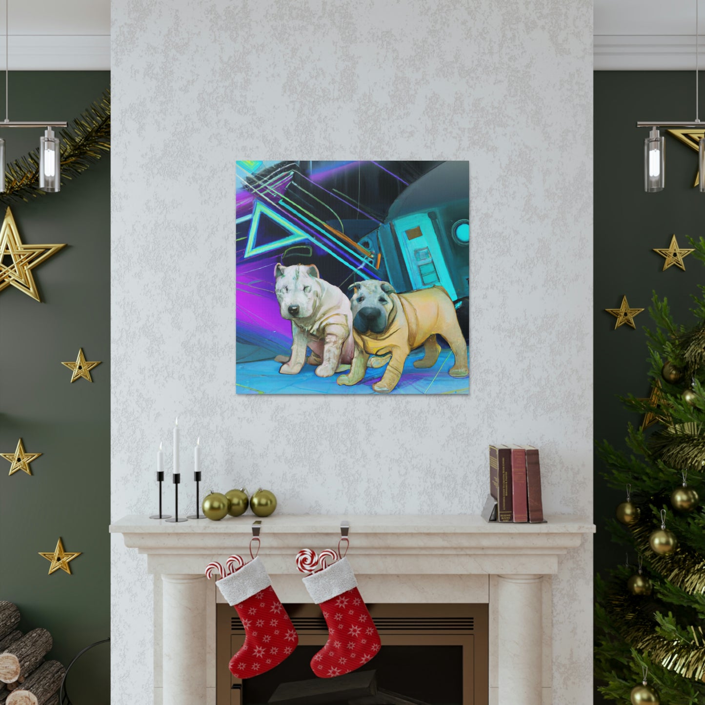 "Shar Pei in Deco" - Canvas