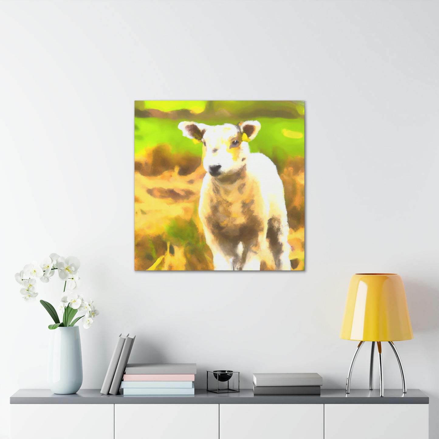 Lamb in Moonlight Glow - Canvas