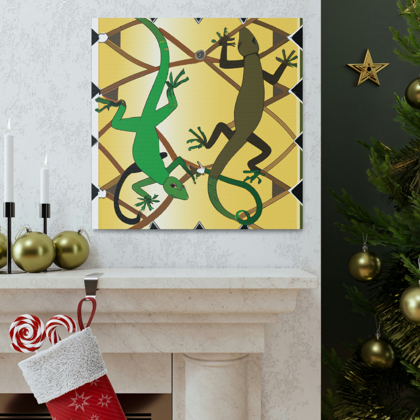 Lizards in Deco Style - Canvas