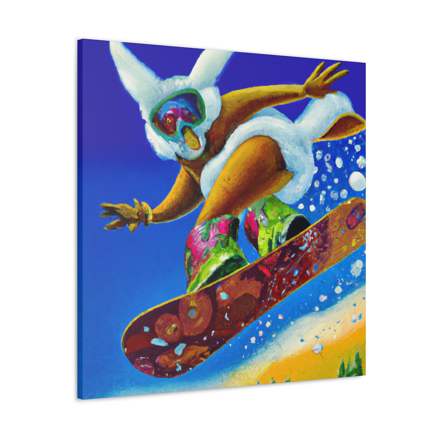 "Snow Boarding Deco Splendor" - Canvas