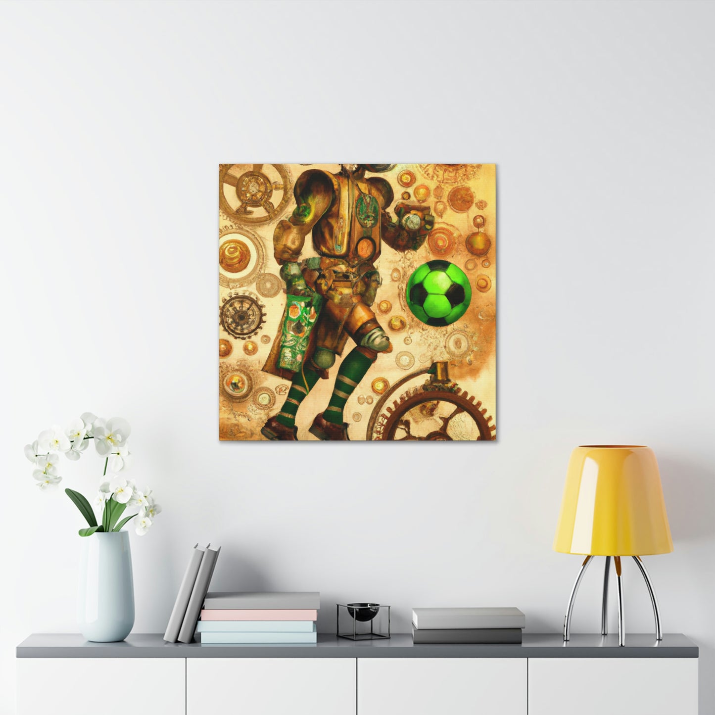 Soccer in Steampunk Age - Canvas