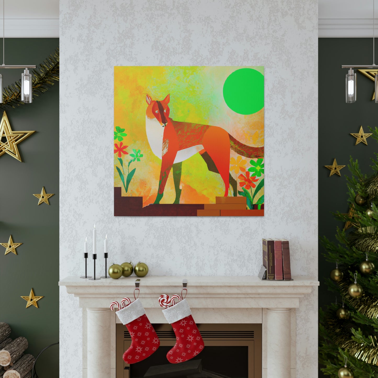 Dhole in Art Deco - Canvas