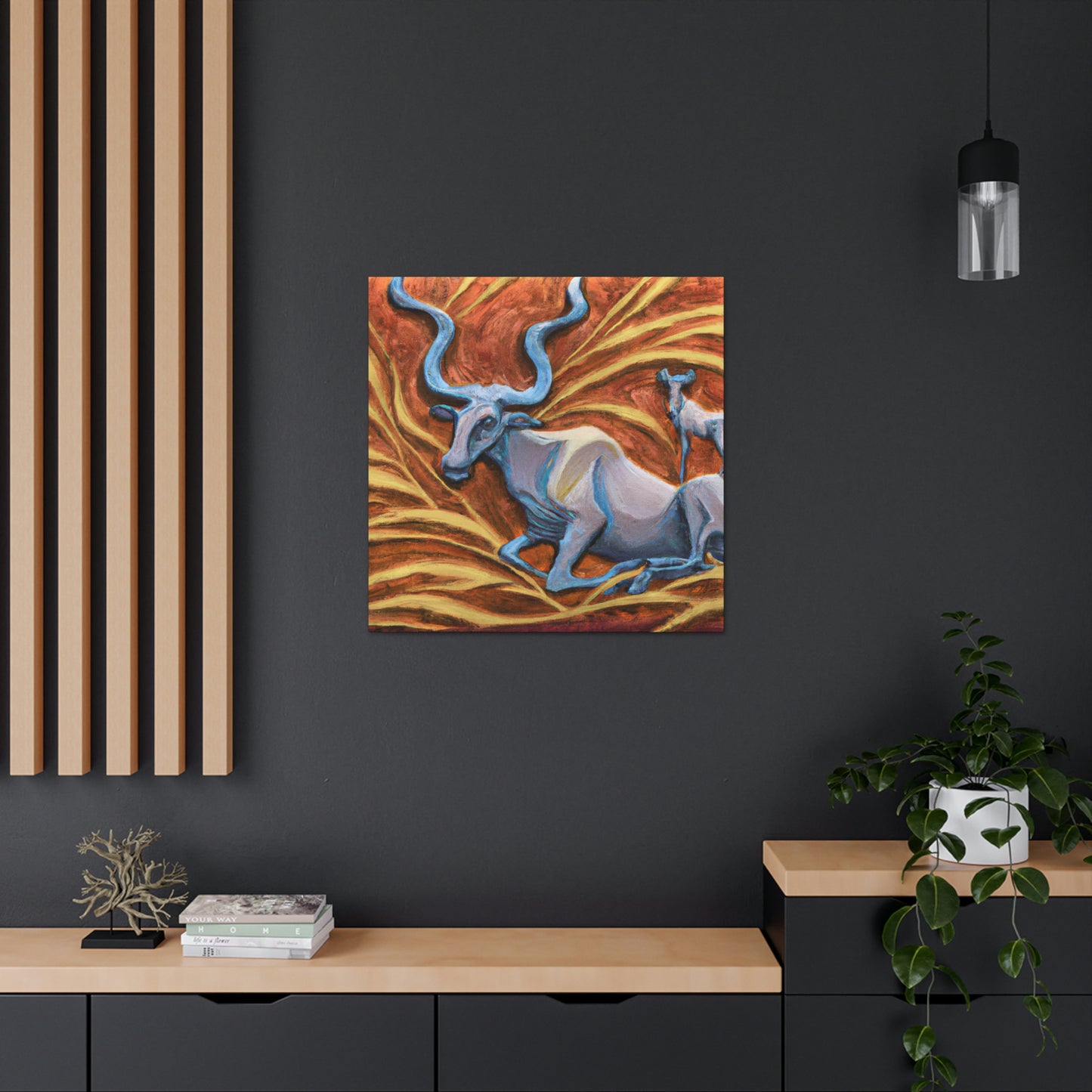 Wildebeest in Deco - Canvas