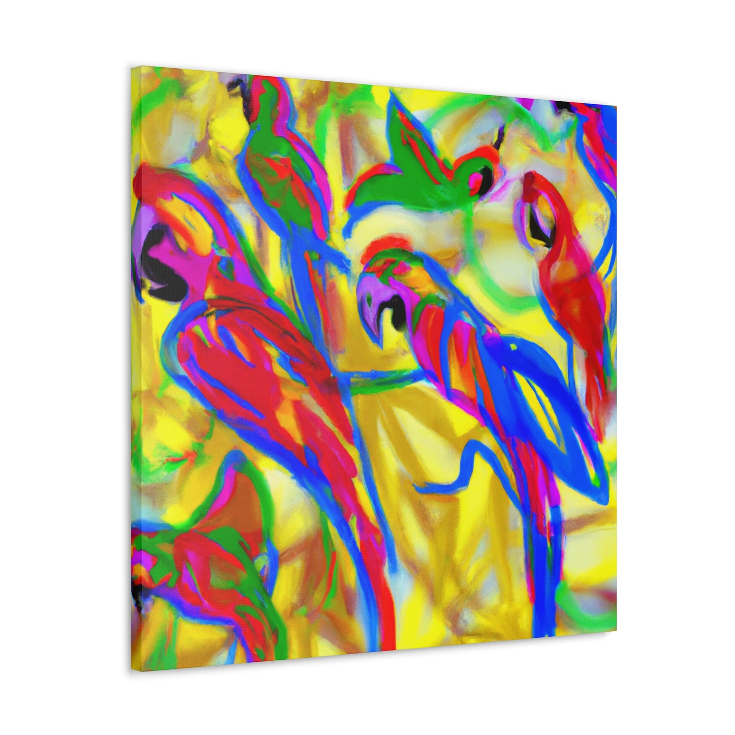 "Macaws in Flight Expressionism" - Canvas