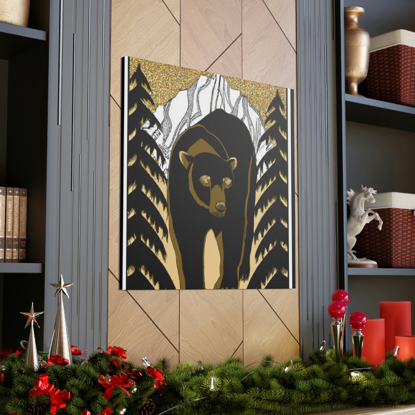 Dancing Art Deco Bear - Canvas