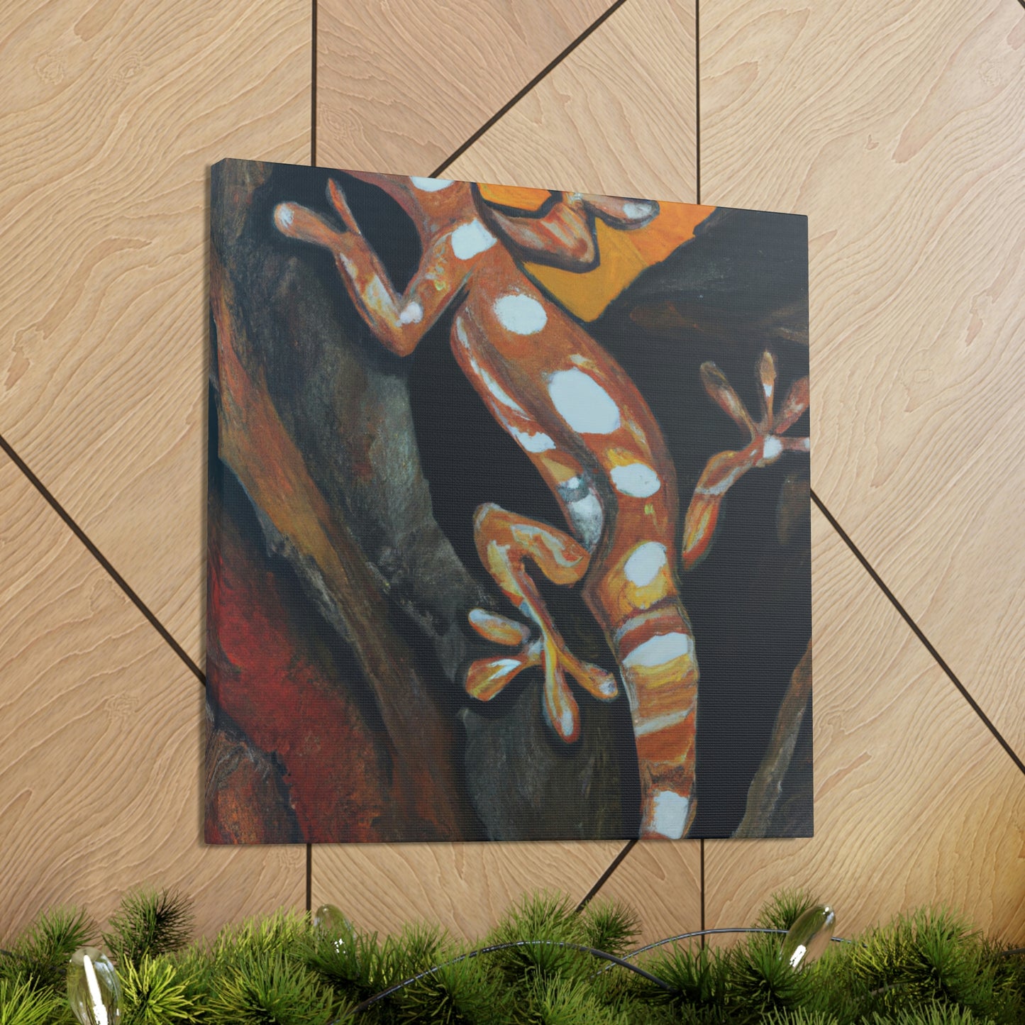 "Gecko on Canvas 1940". - Canvas