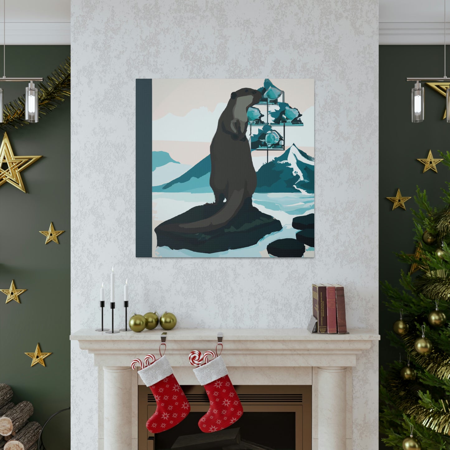 "Otter in Art Deco". - Canvas