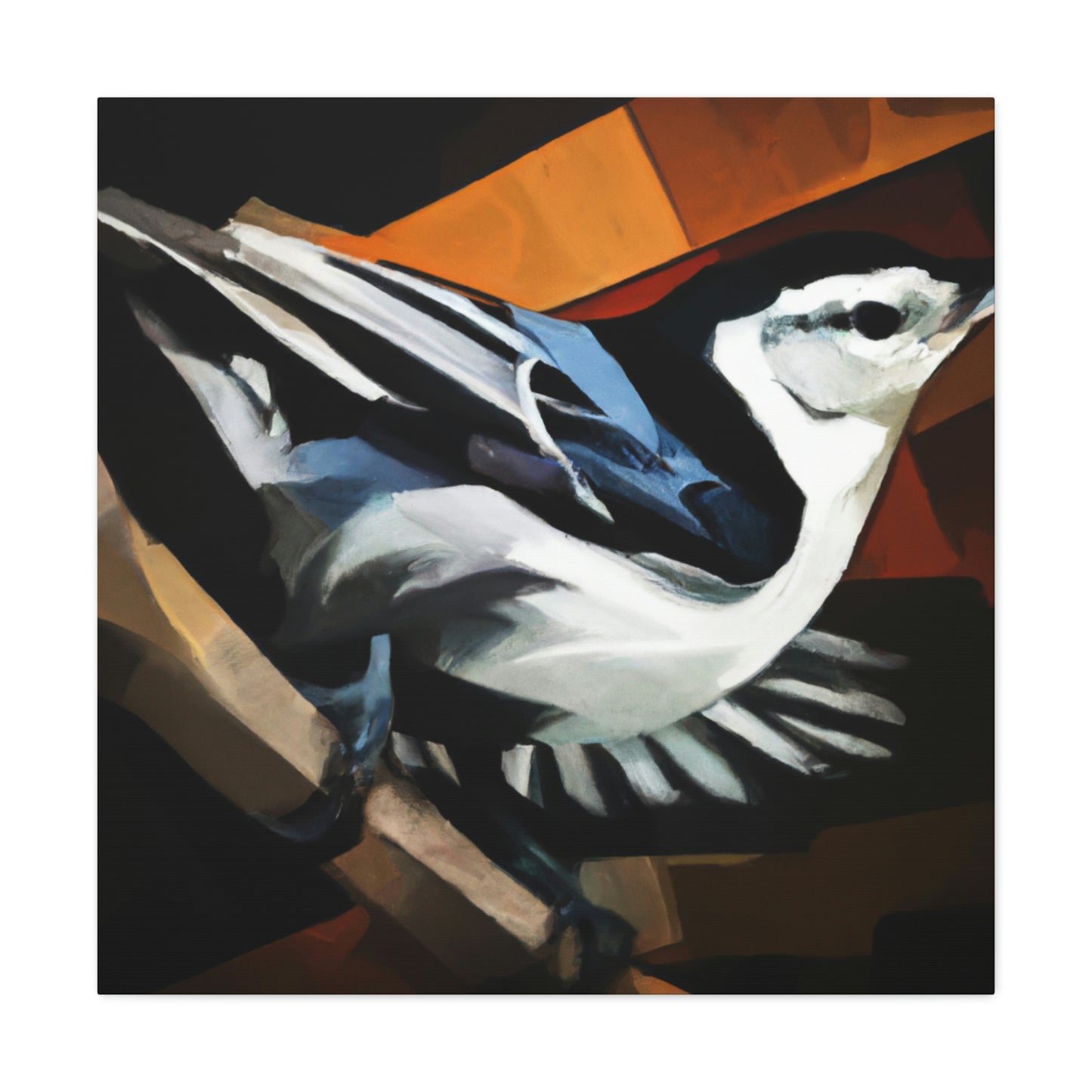 "Nuthatch in Art Deco" - Canvas