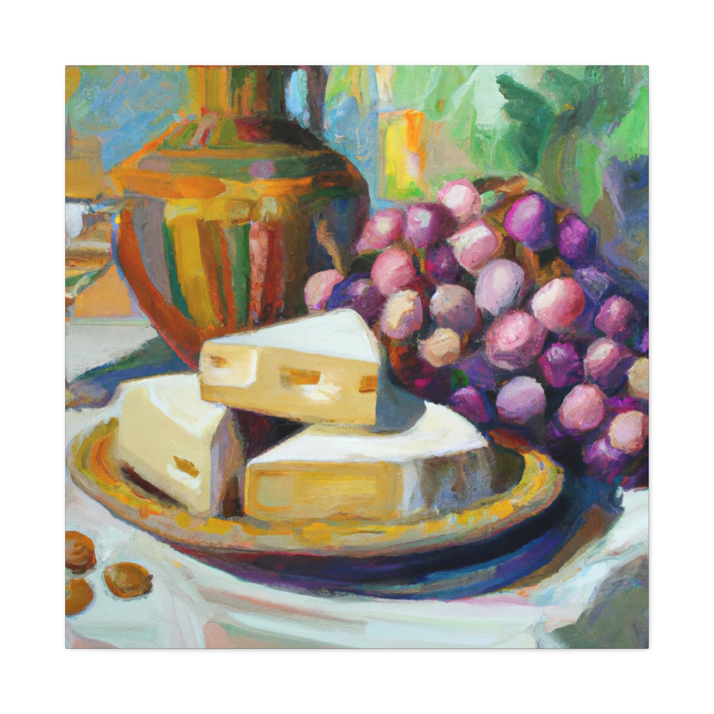 "Cheese and Grapes Feast" - Canvas