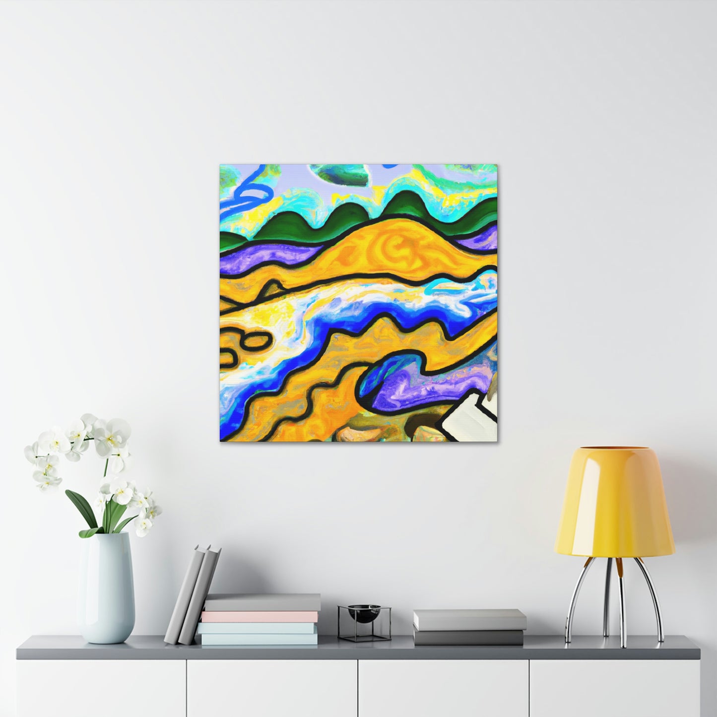 River at Twilight. - Canvas