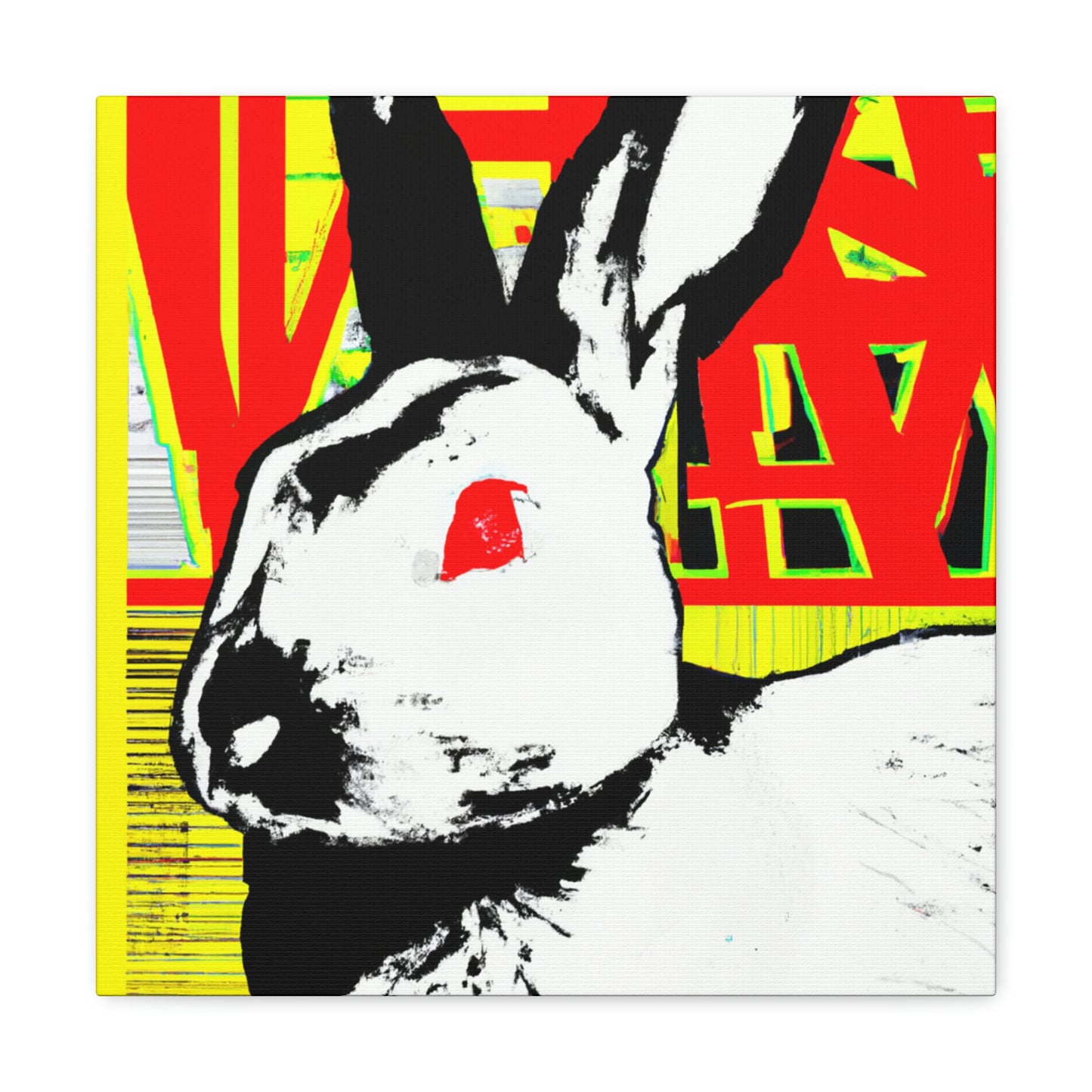 Rabbit in Moonlight Glow. - Canvas