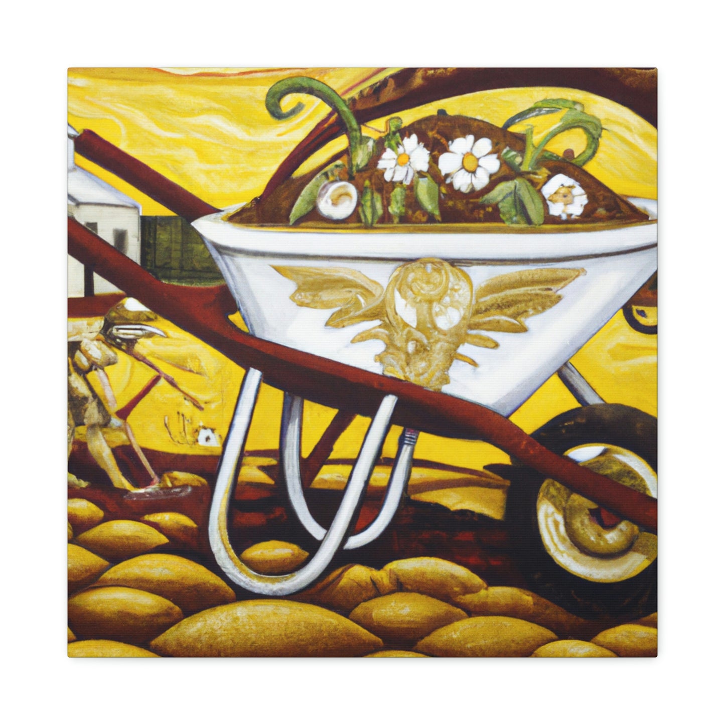 "Wheelbarrow in Bloom" - Canvas