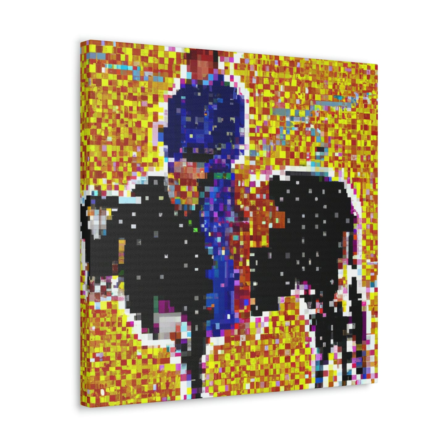 Branding Cattle Pointillism - Canvas