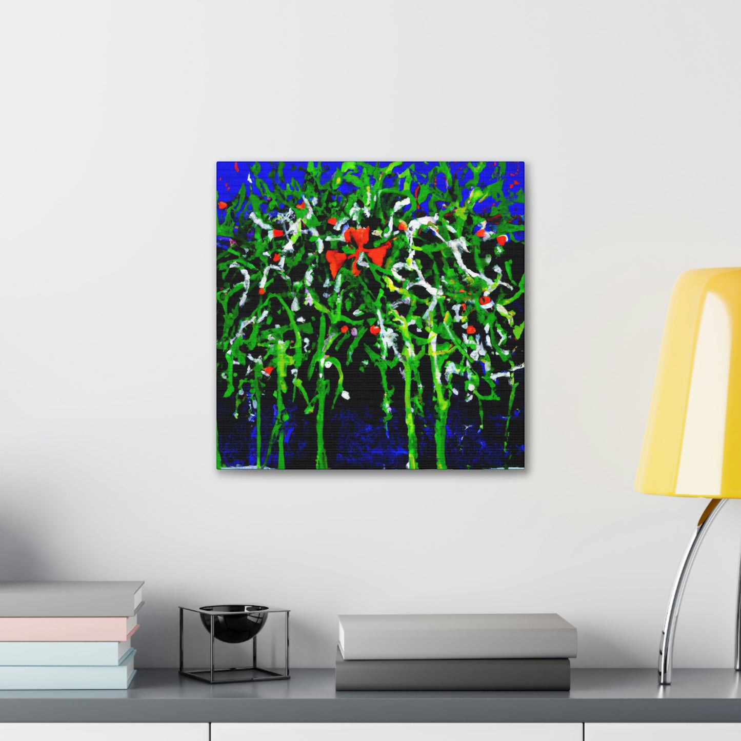 Mistletoe Embrace Expressionism - Canvas