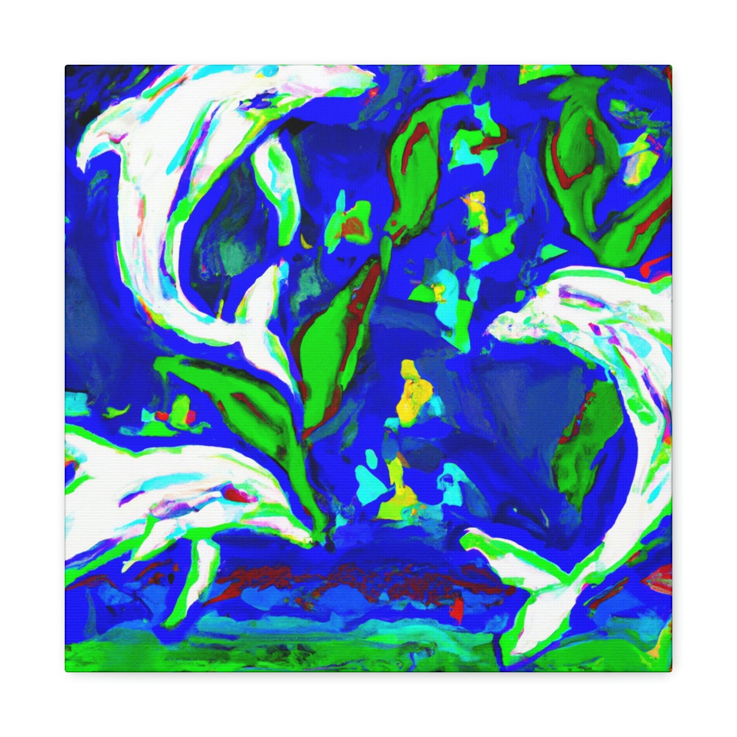 Dolphins Dance in Color - Canvas