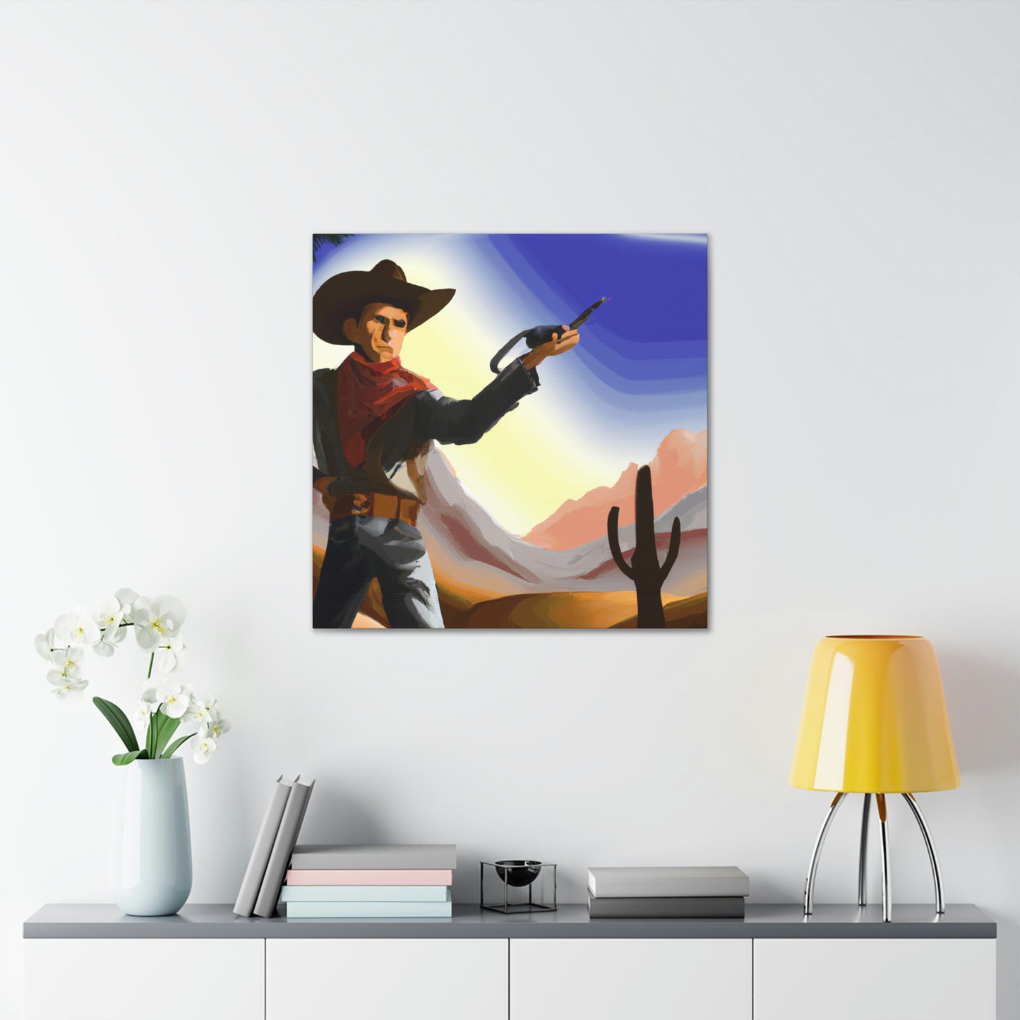 Guns Against Seascape - Canvas