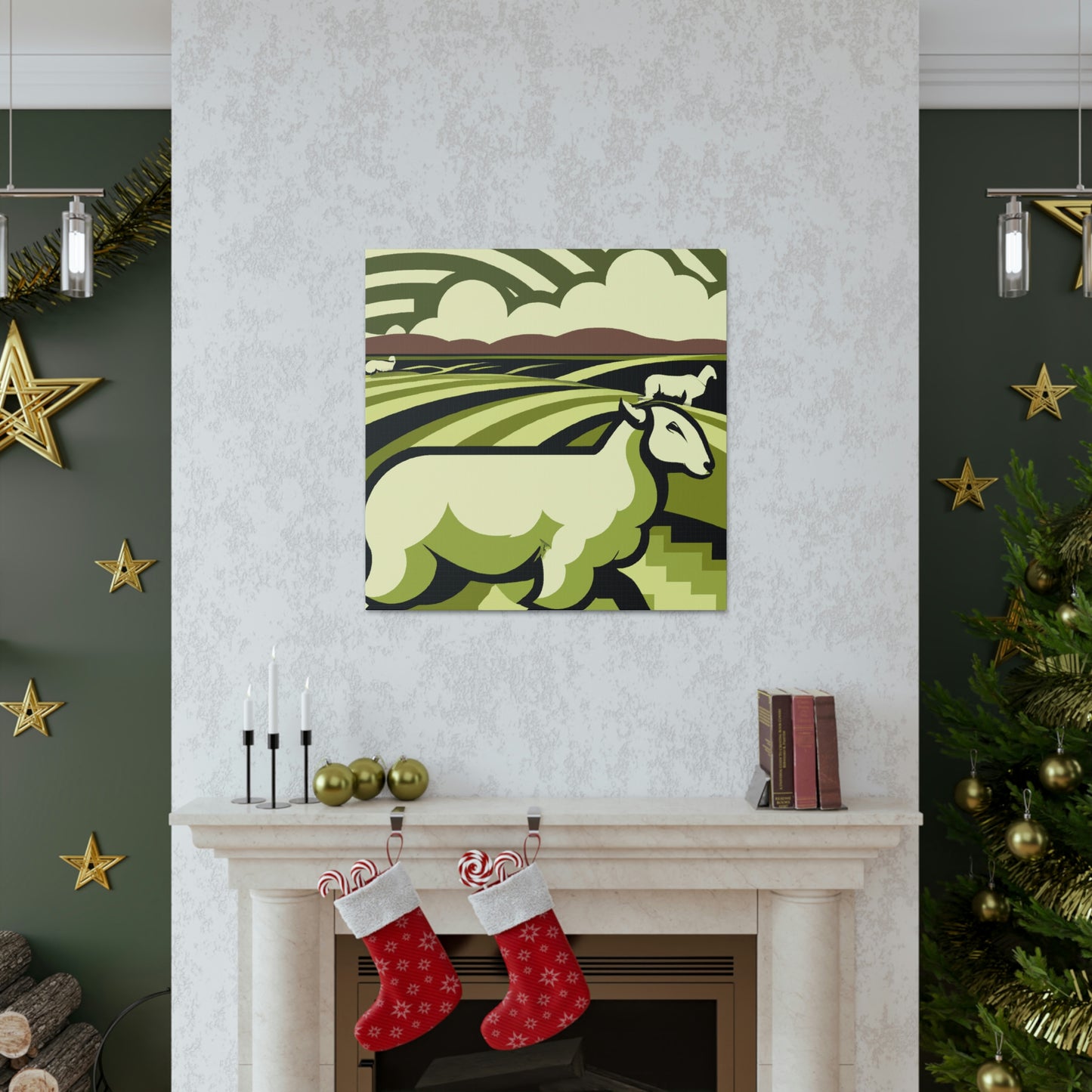 Sheep in Splendor. - Canvas