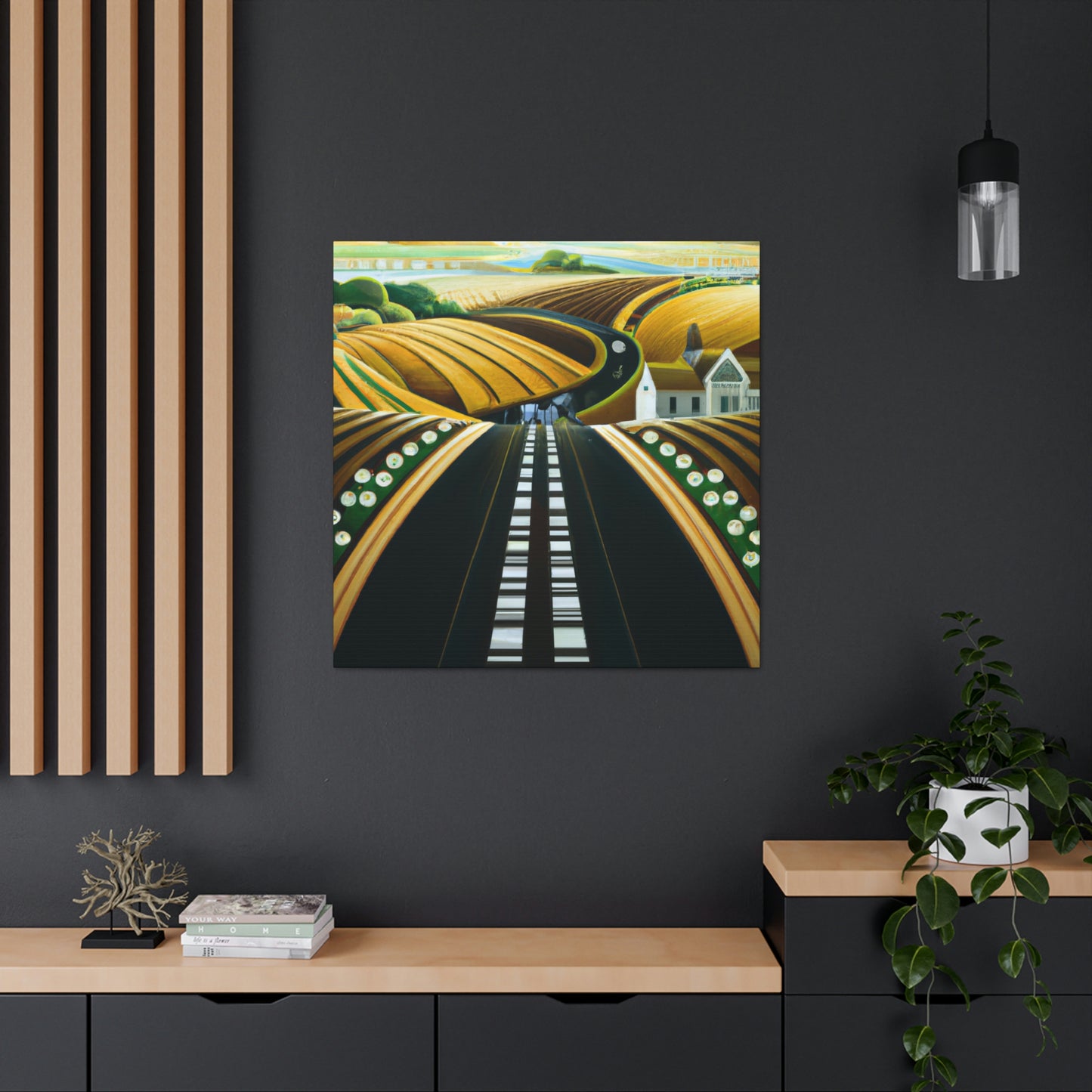 "Country Road in Art Deco" - Canvas