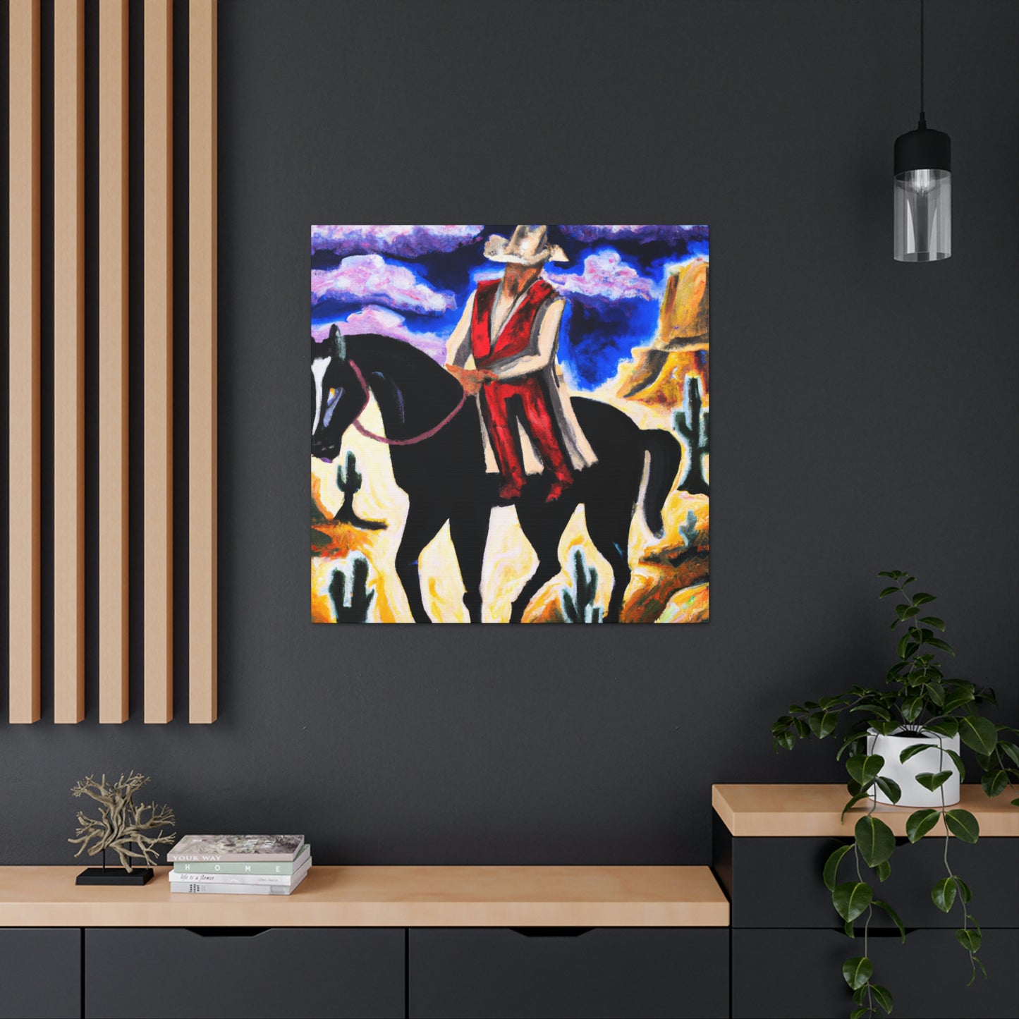 Wandering Cowboy Sunset - Canvas