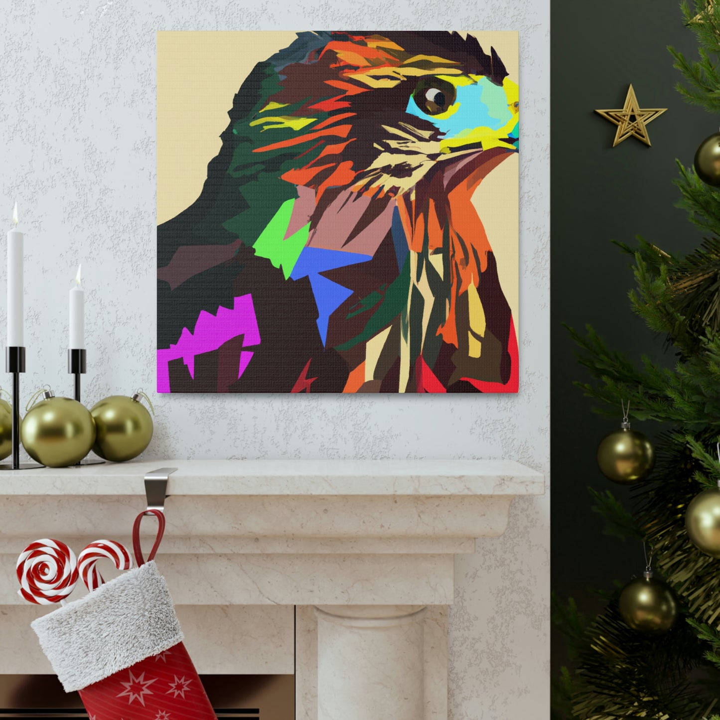 Hawk in Pop Art - Canvas