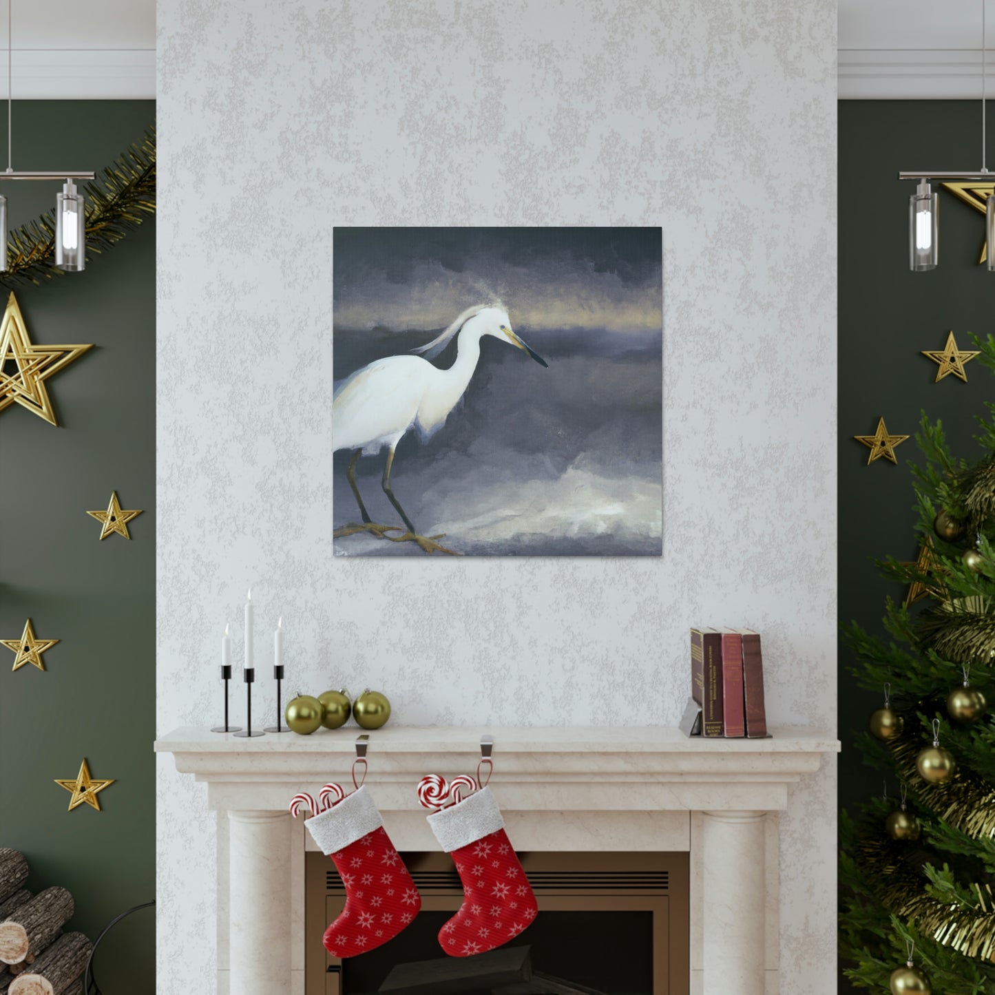 "Whiteness of Egret Winter" - Canvas