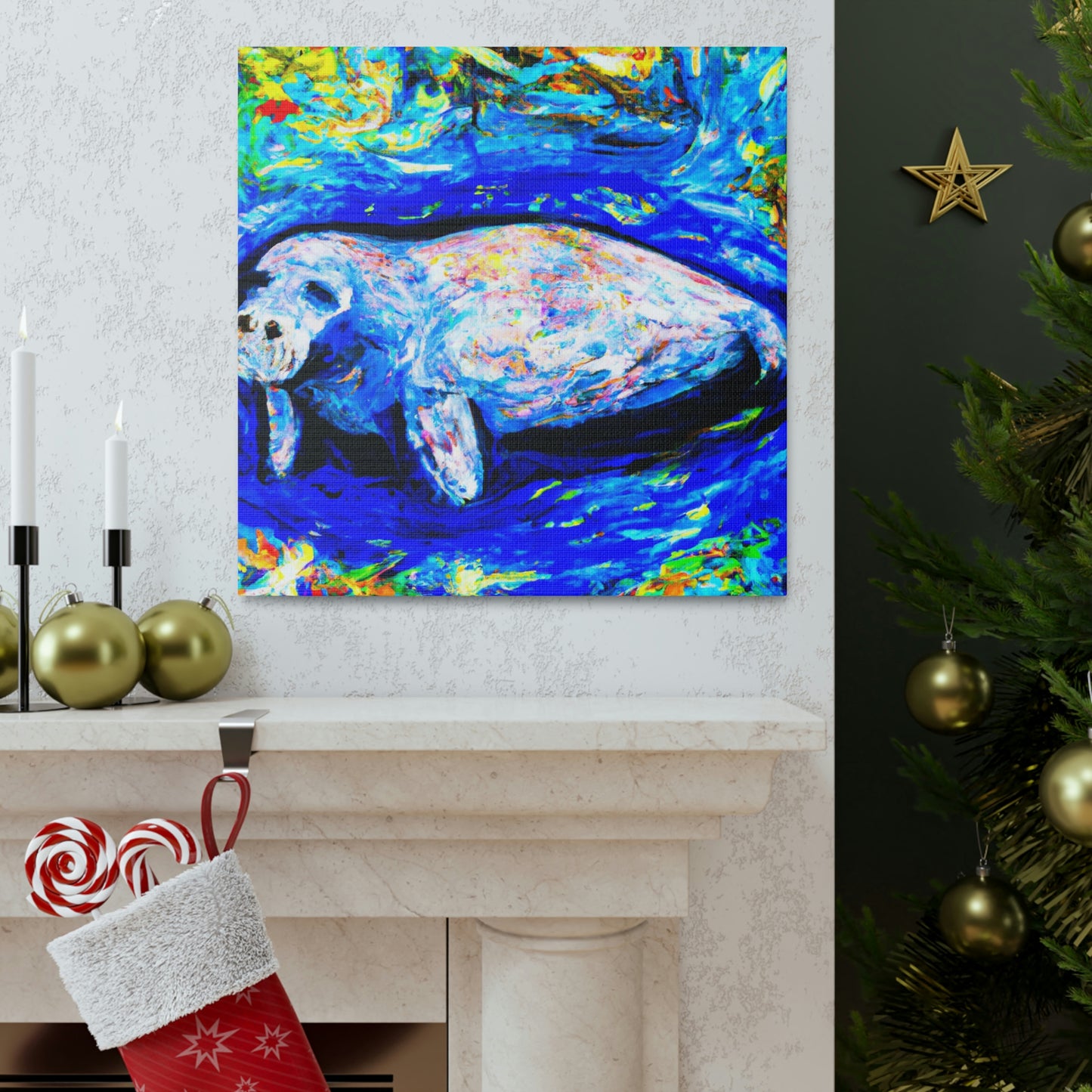 Manatee in Expressionism - Canvas