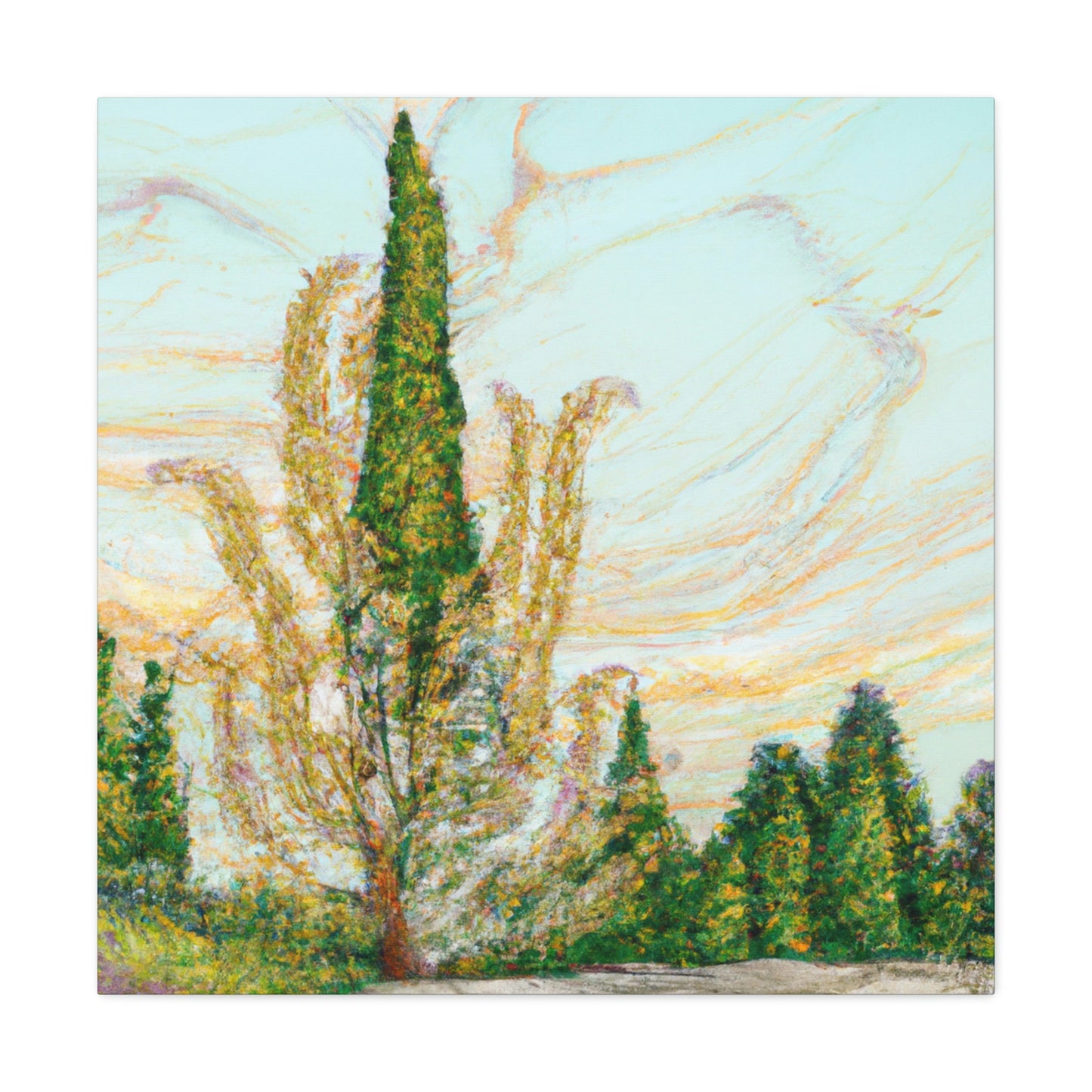 Cypress Tree Reflection - Canvas