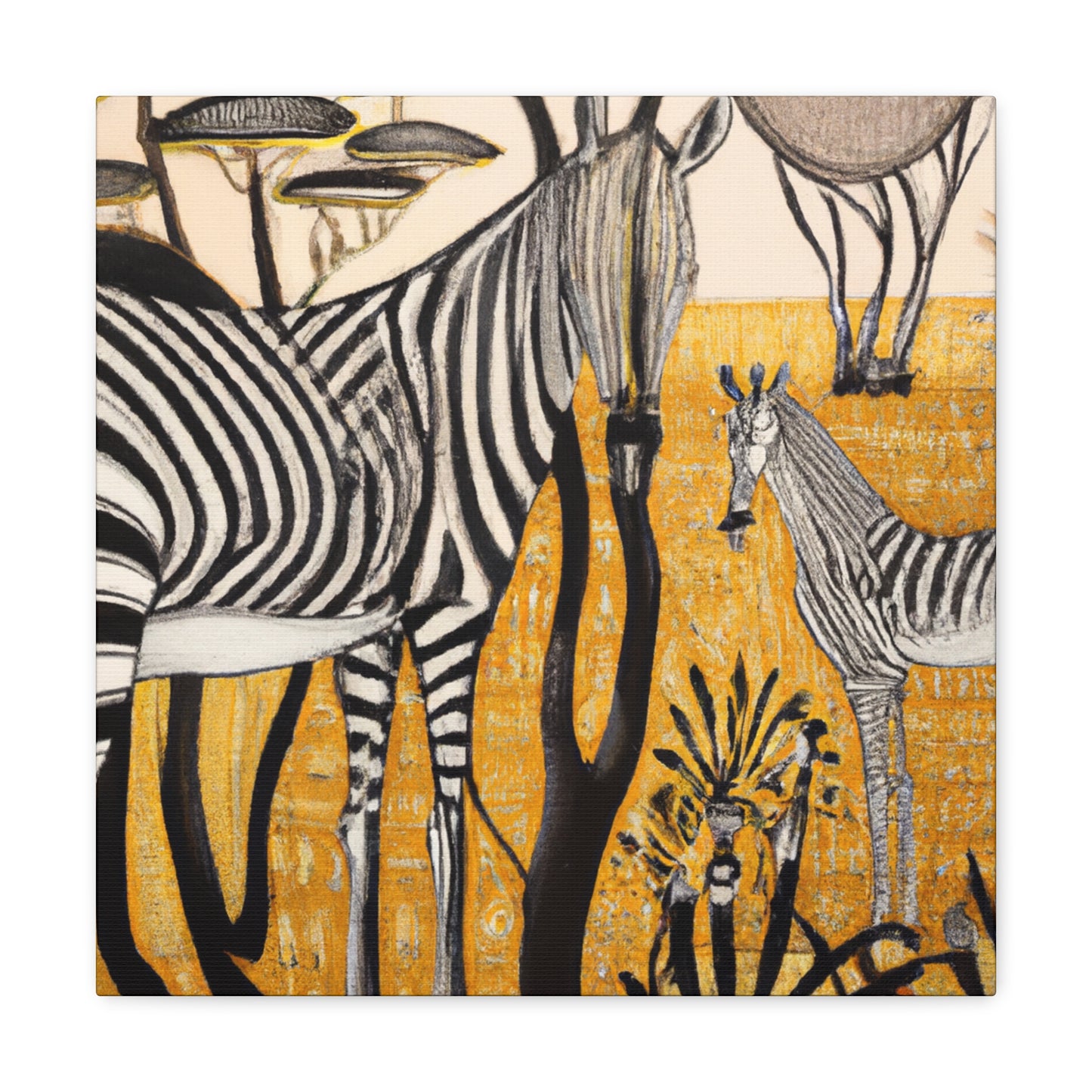 "Striped Zebra Symphony" - Canvas