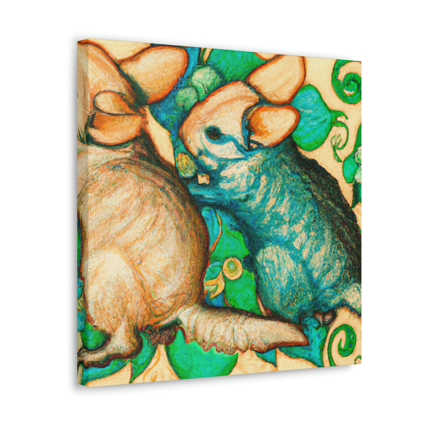 Chinchillas in Bloom - Canvas