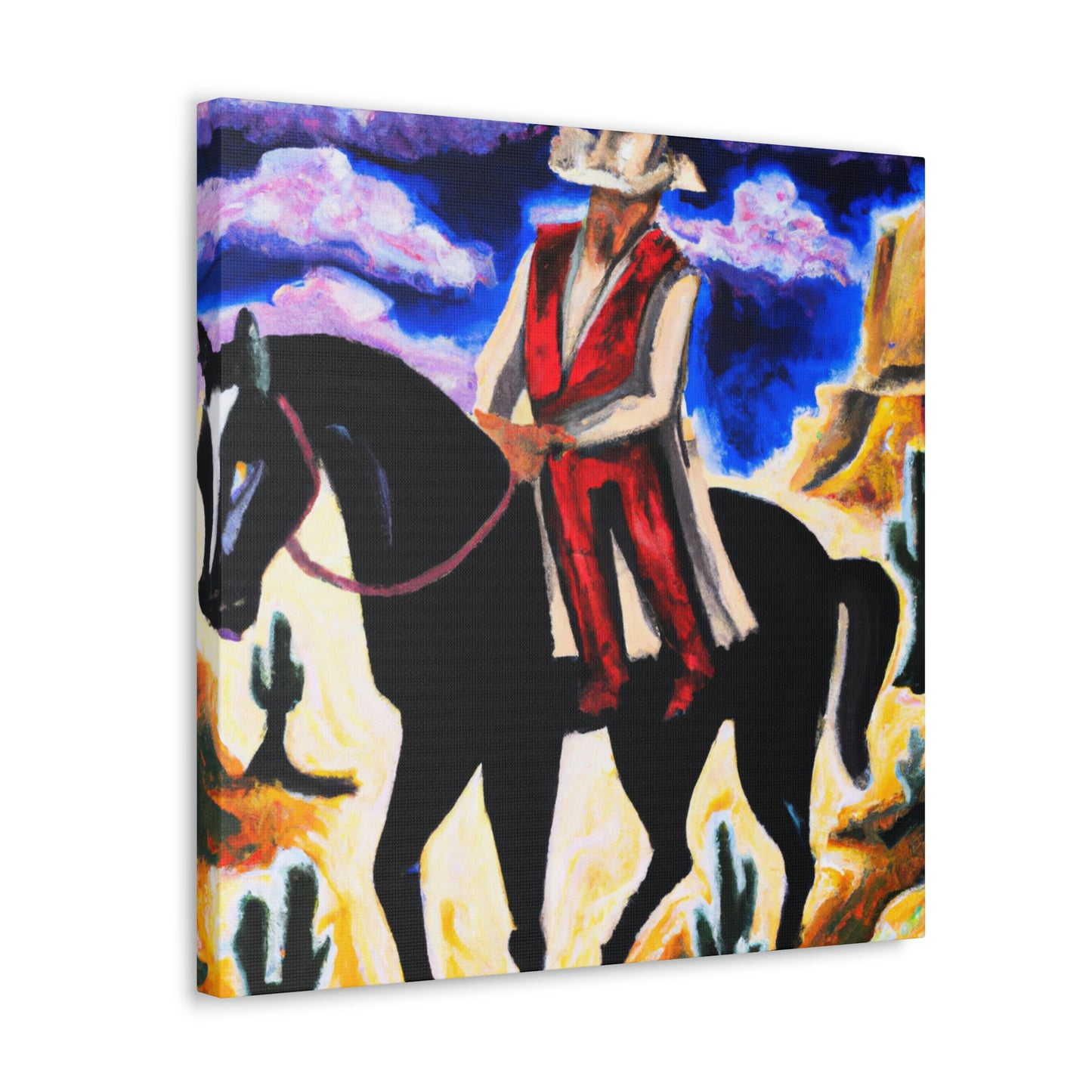 Wandering Cowboy Sunset - Canvas