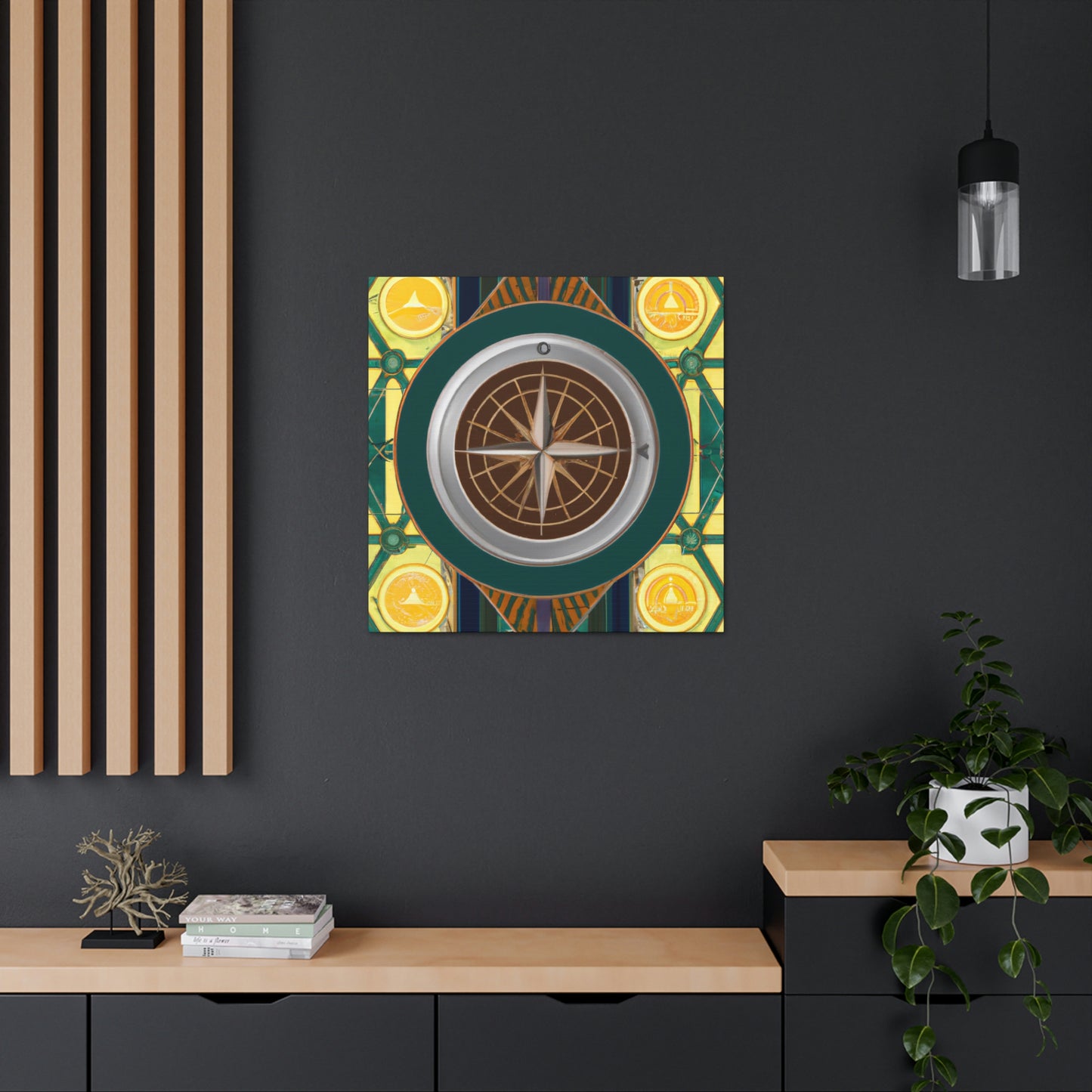 Vibrant Deco Compass - Canvas