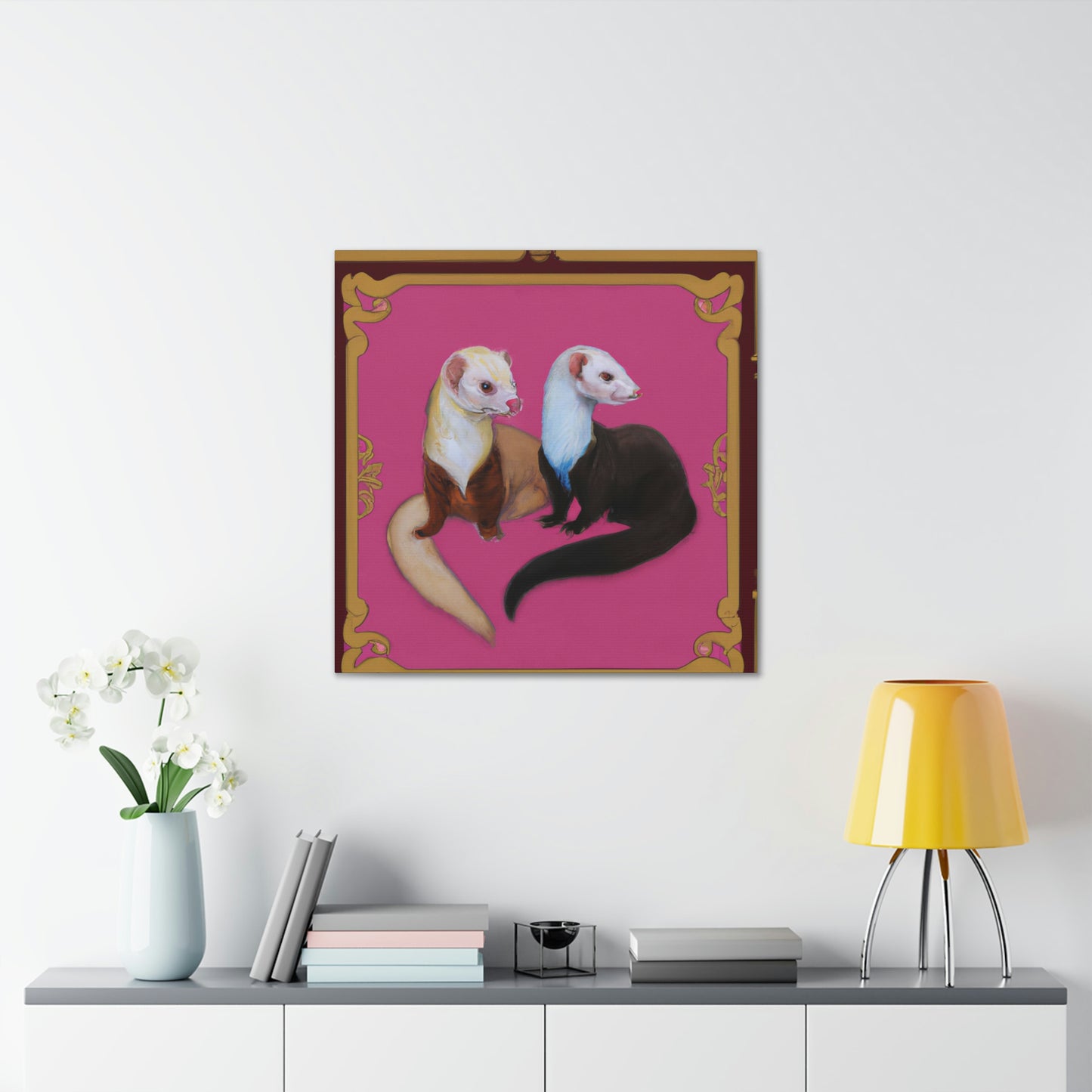 Ferrets in Art Deco - Canvas