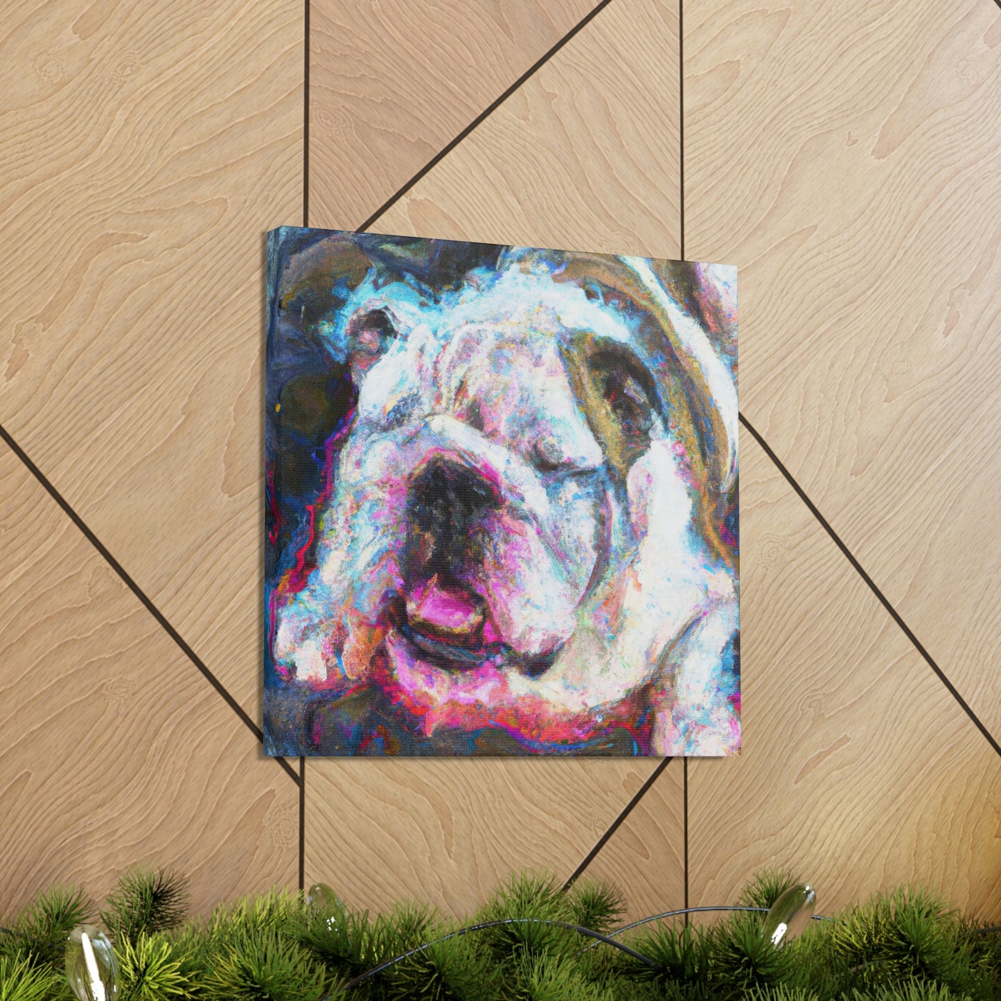 "English Bulldog Slumbering" - Canvas