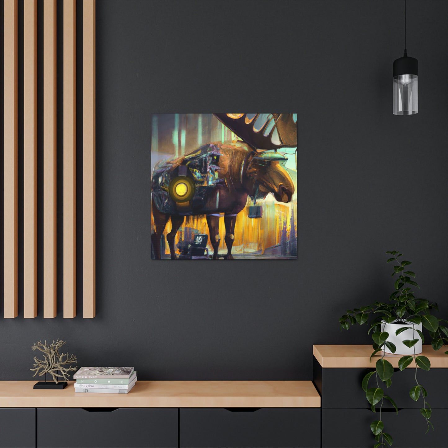 Moose in Steampunk Gear - Canvas