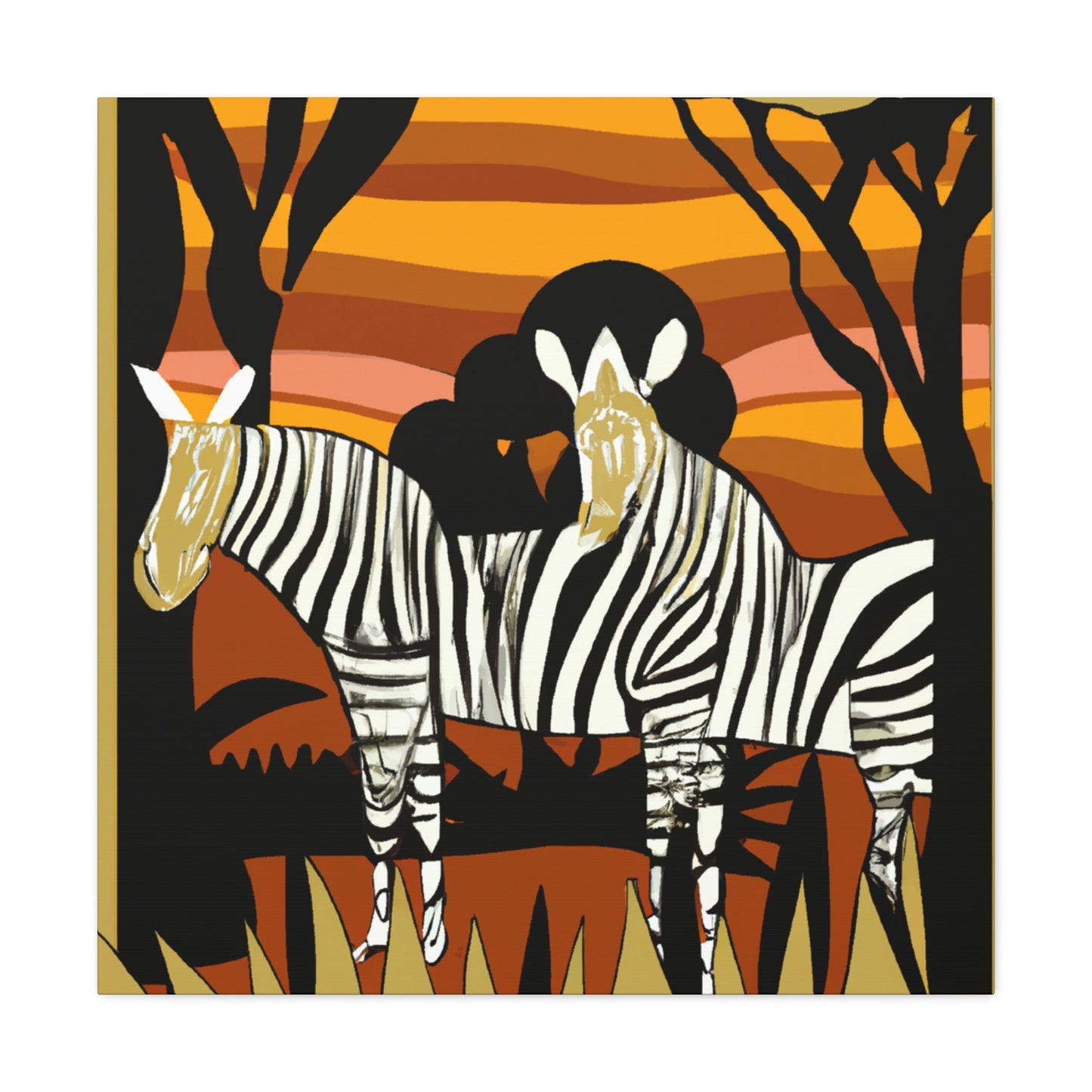 "Zebra in Moonlight Glaze" - Canvas