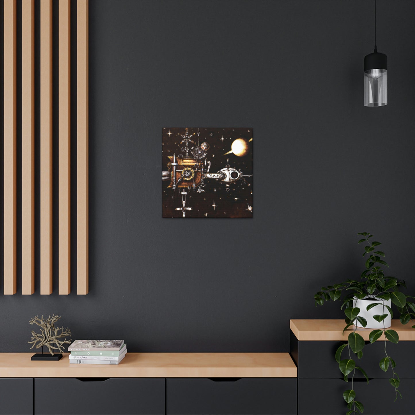 Satellite in Steampunk Times - Canvas