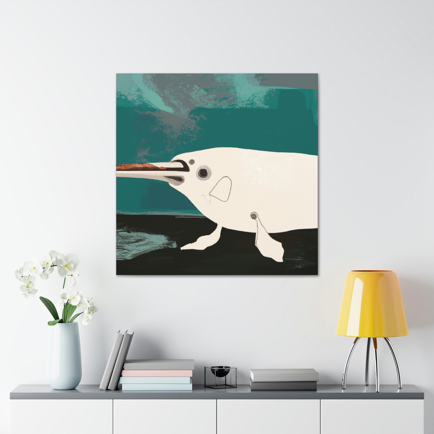 "Narwhal Dreaming Blue" - Canvas