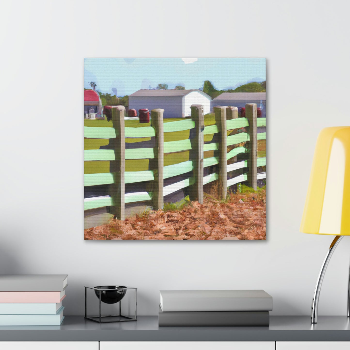 "Barnyard Fence Bouquet" - Canvas