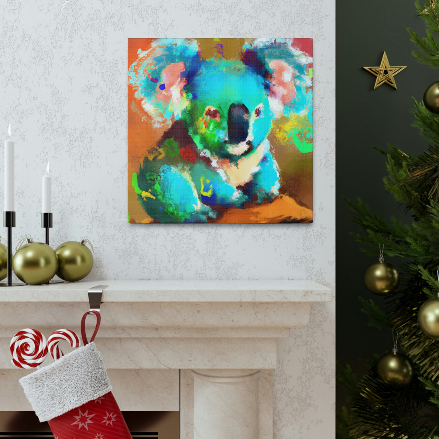 Koala in Azure Sky - Canvas