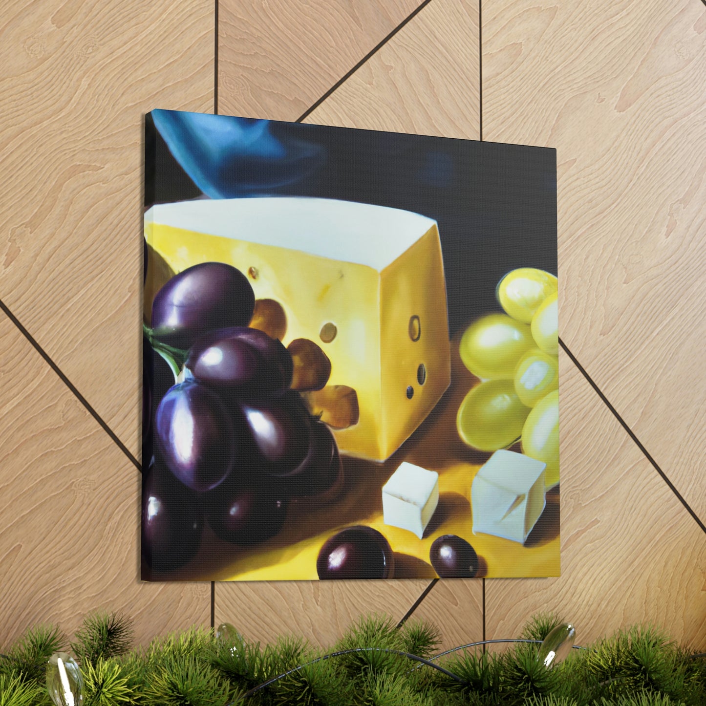 Cheese and Grapes Tapestry - Canvas