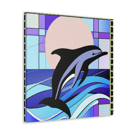 "Dolphin Dancing Geometries" - Canvas