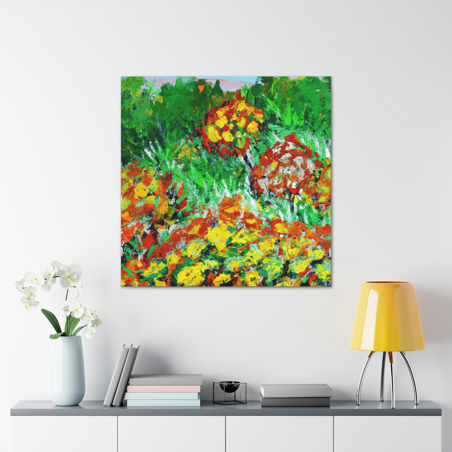 Marigold Fields Ablaze - Canvas